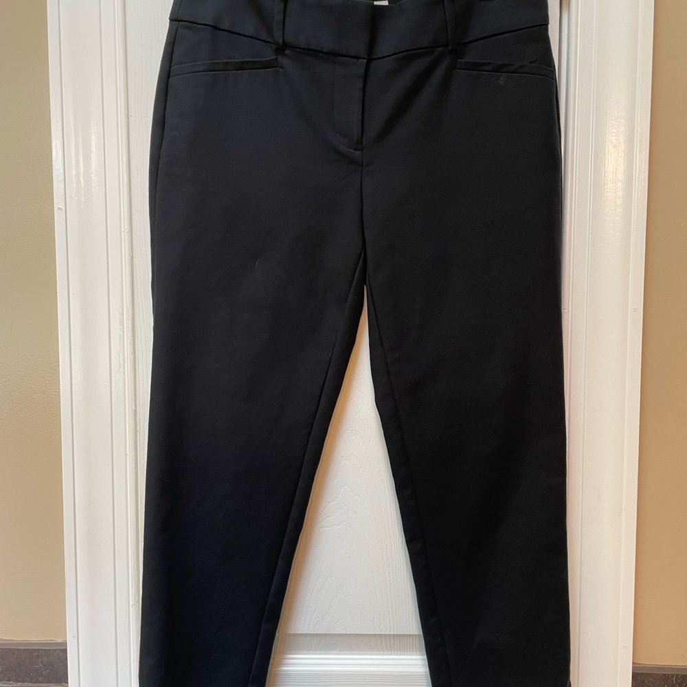 LOFT Black Ankle Cropped Pants with Tailored Silhouette